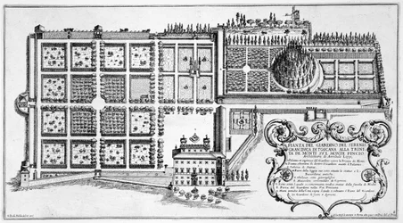 Garten des Großherzogs der Toskana auf der Trinita de Monte auf dem Pincio, Rom, aus 